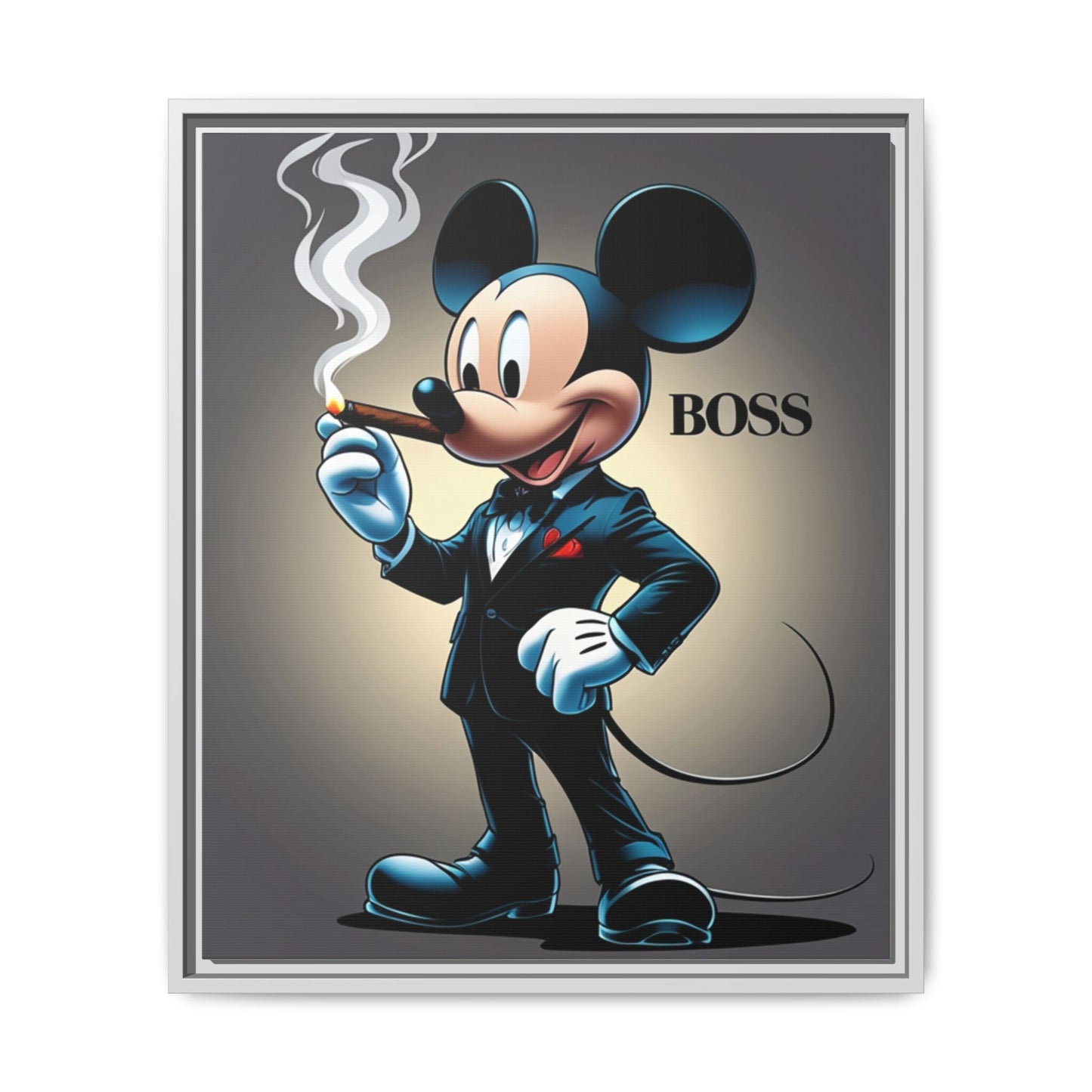 Framed Boss Mickey Mouse Canvas Art - Stylish Wall Decor for Fans