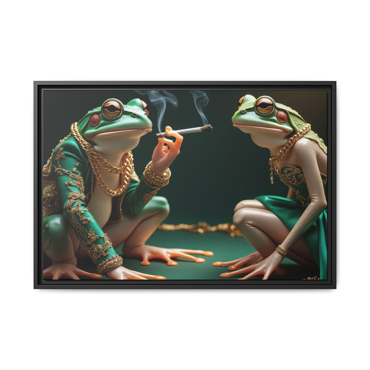 Whimsical Frog Art Print - Framed Canvas for Unique Home Decor
