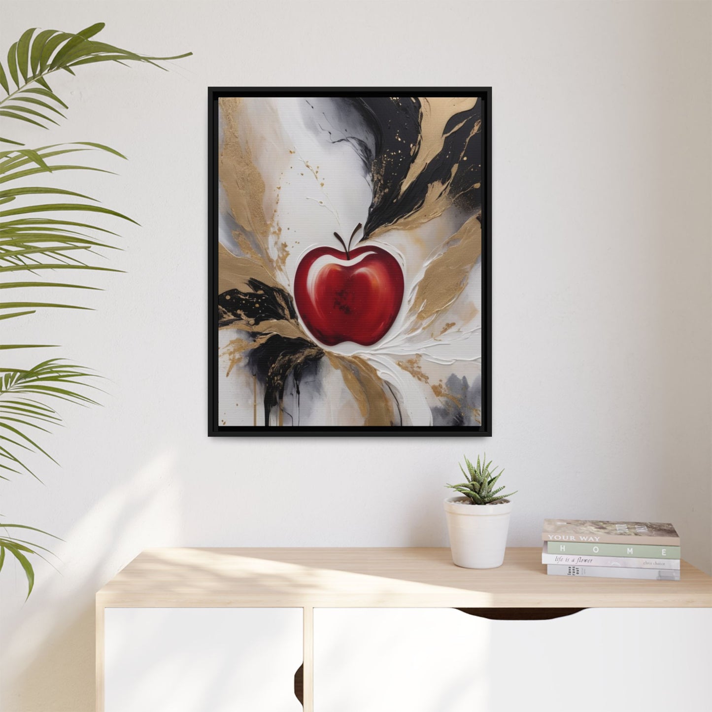 Elegant Apple Canvas Art Print - Framed Wall Decor