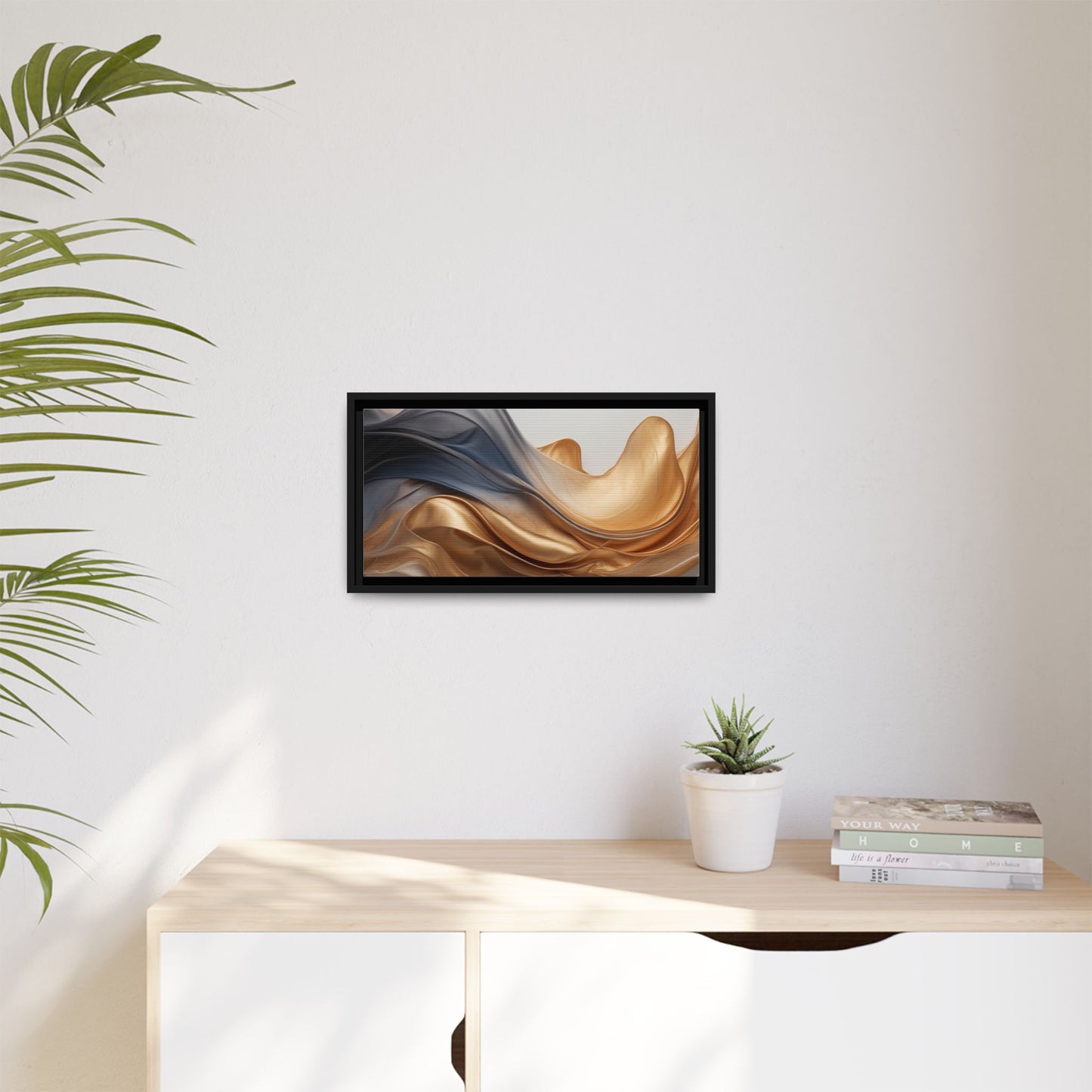 Abstract Matte Canvas Art Print - Framed Multi-color Wall Decor