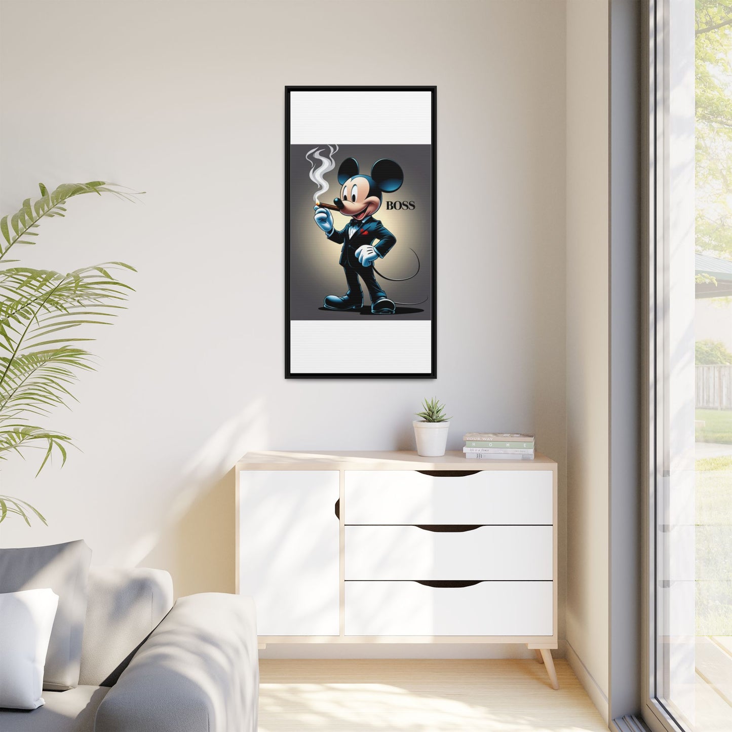 Framed Boss Mickey Mouse Canvas Art - Stylish Wall Decor for Fans