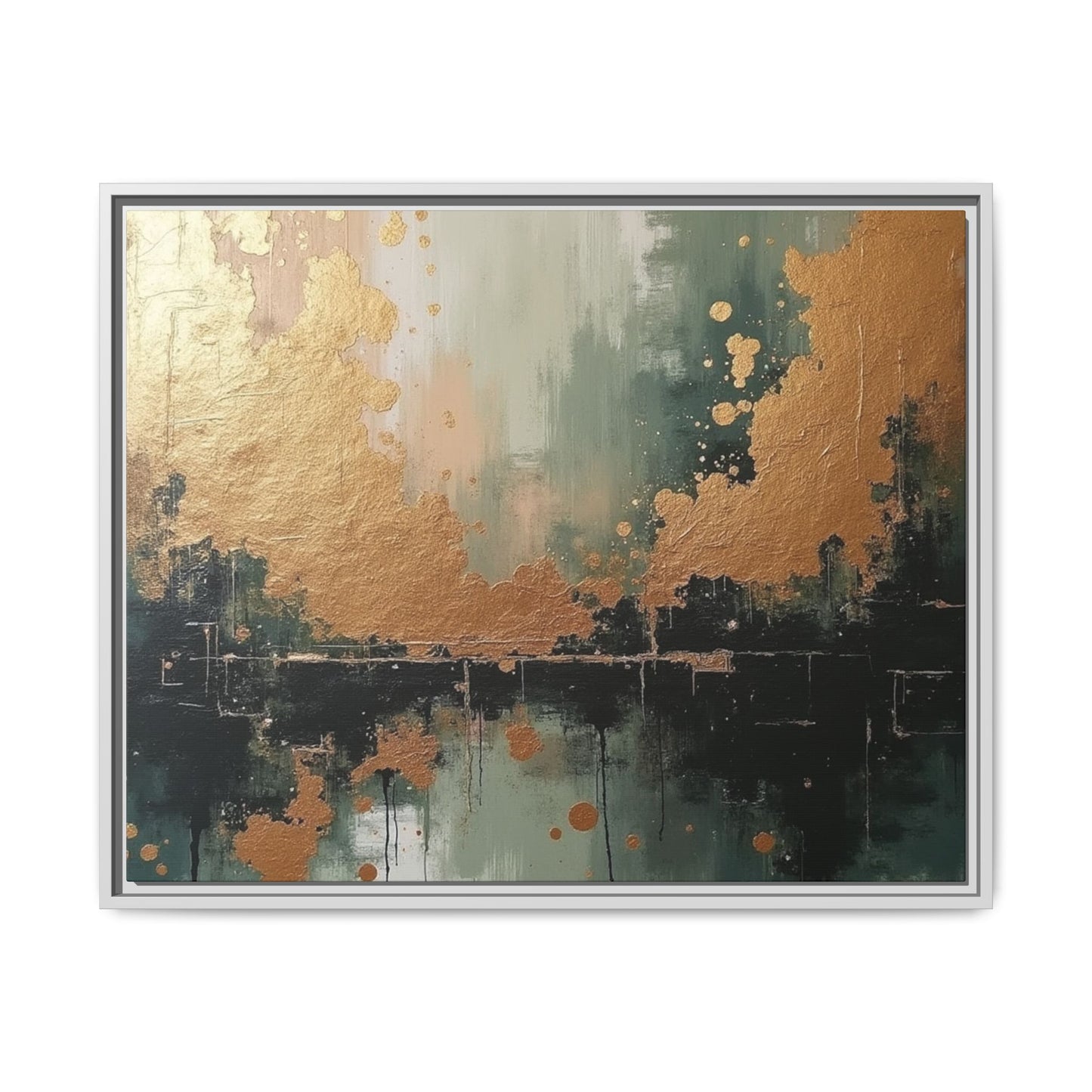 Elegant Matte Canvas Wall Art - Multi-Color Abstract Framed Decor