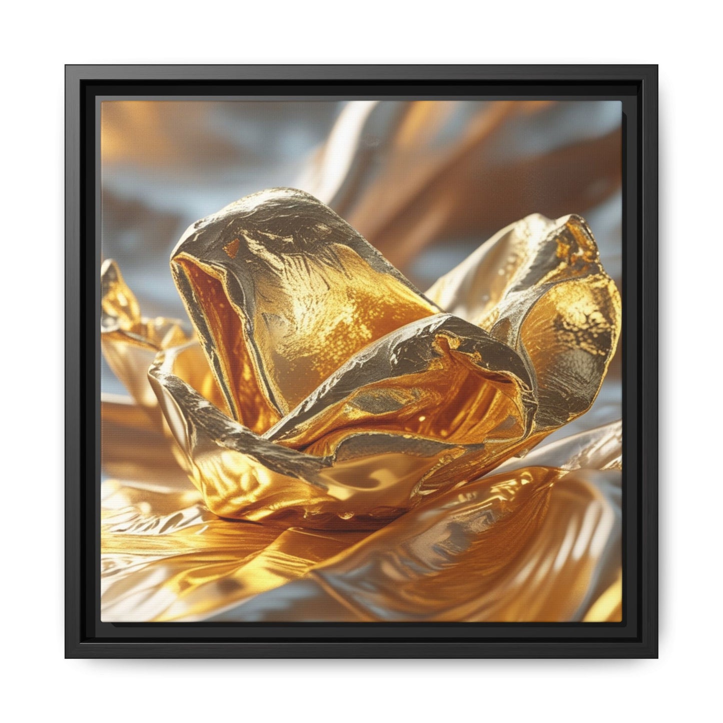 Gold Foil Rose Canvas Art - Elegant Home Decor