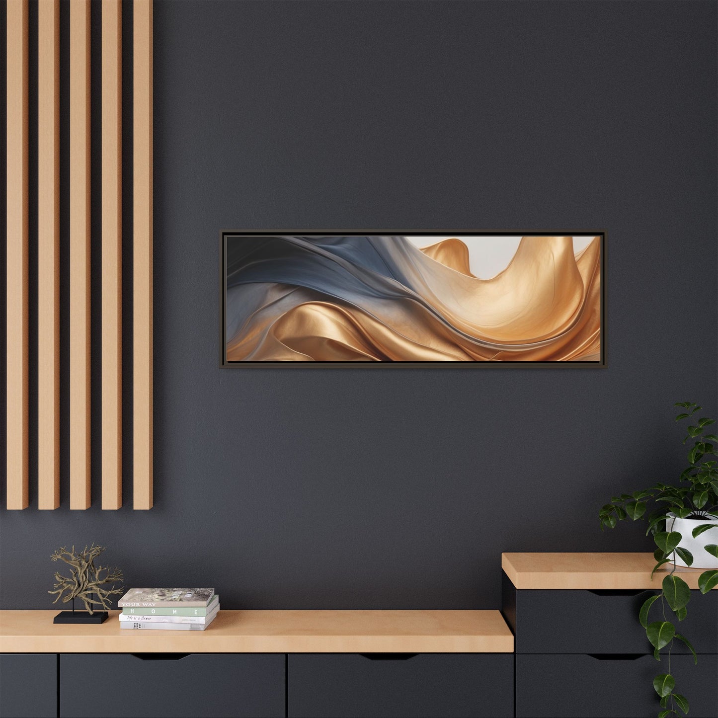 Abstract Matte Canvas Art Print - Framed Multi-color Wall Decor