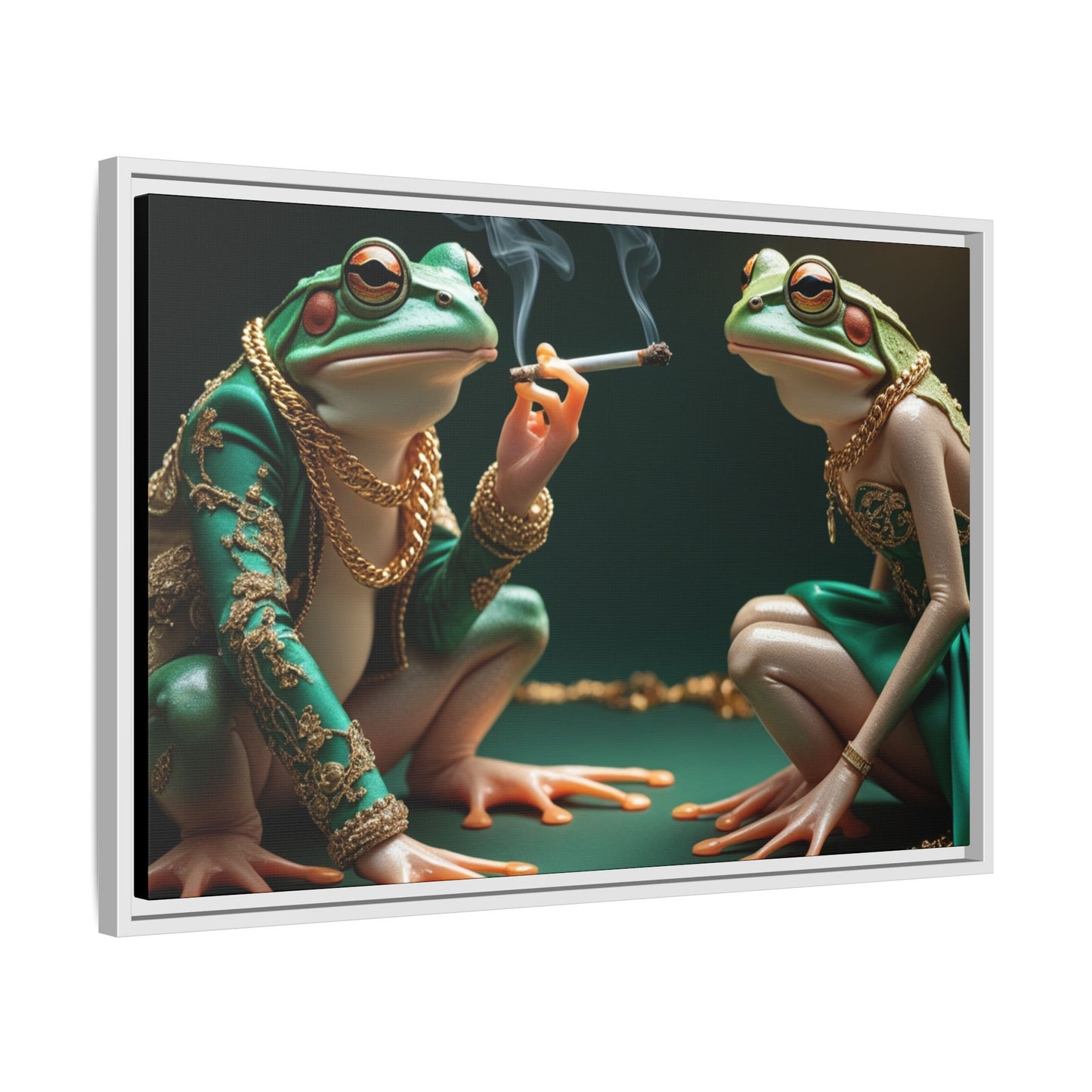 Whimsical Frog Art Print - Framed Canvas for Unique Home Decor