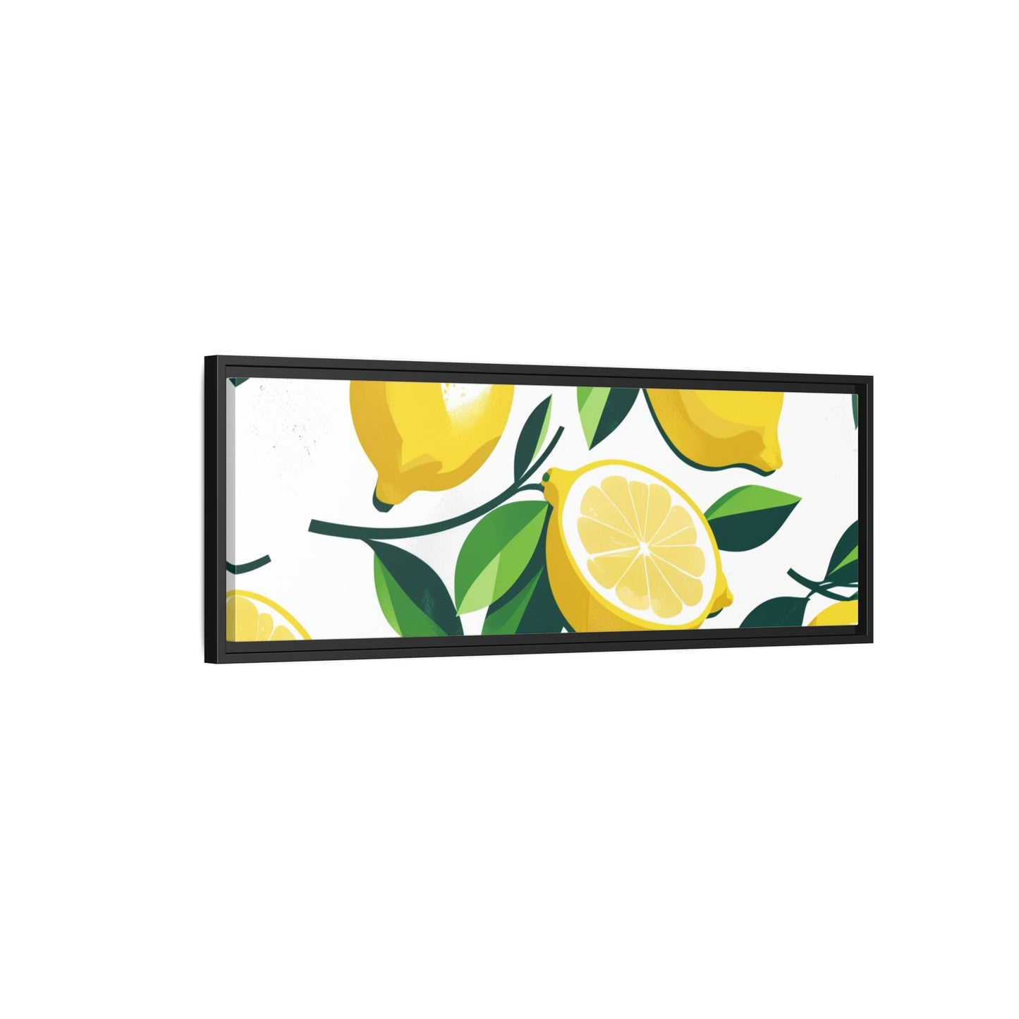 Lemon-Themed Framed Canvas Wall Art - Bright and Fresh Decor