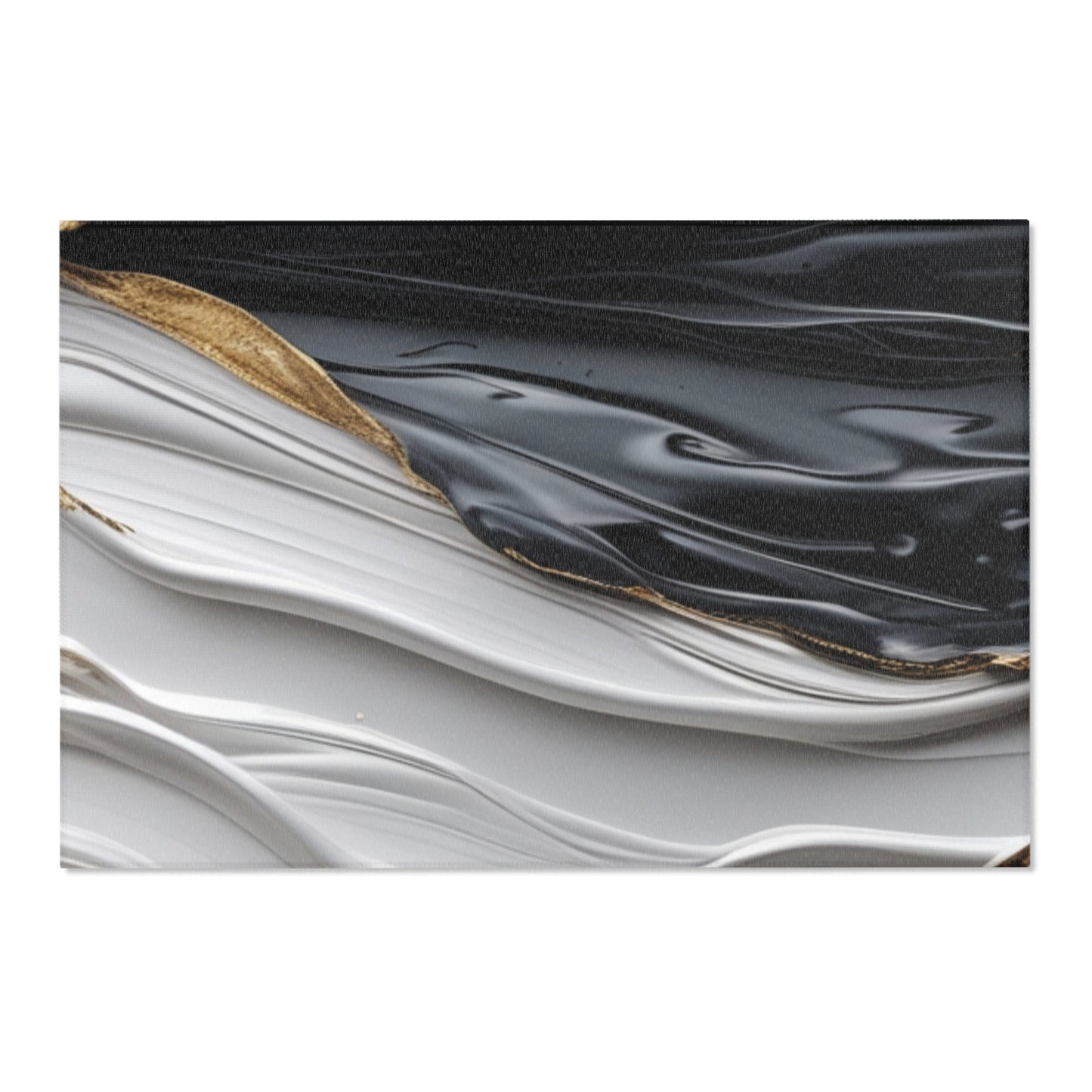 Elegant Marble Area Rug with Metallic Accents - Modern Home Decor