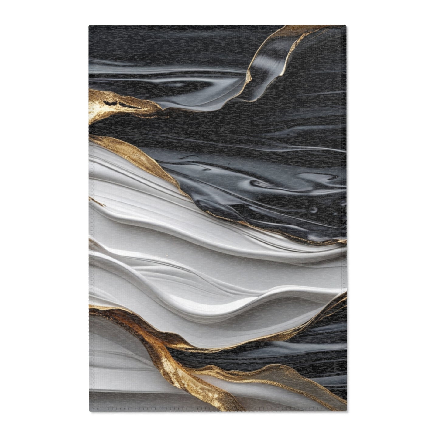 Elegant Marble Area Rug with Metallic Accents - Modern Home Decor