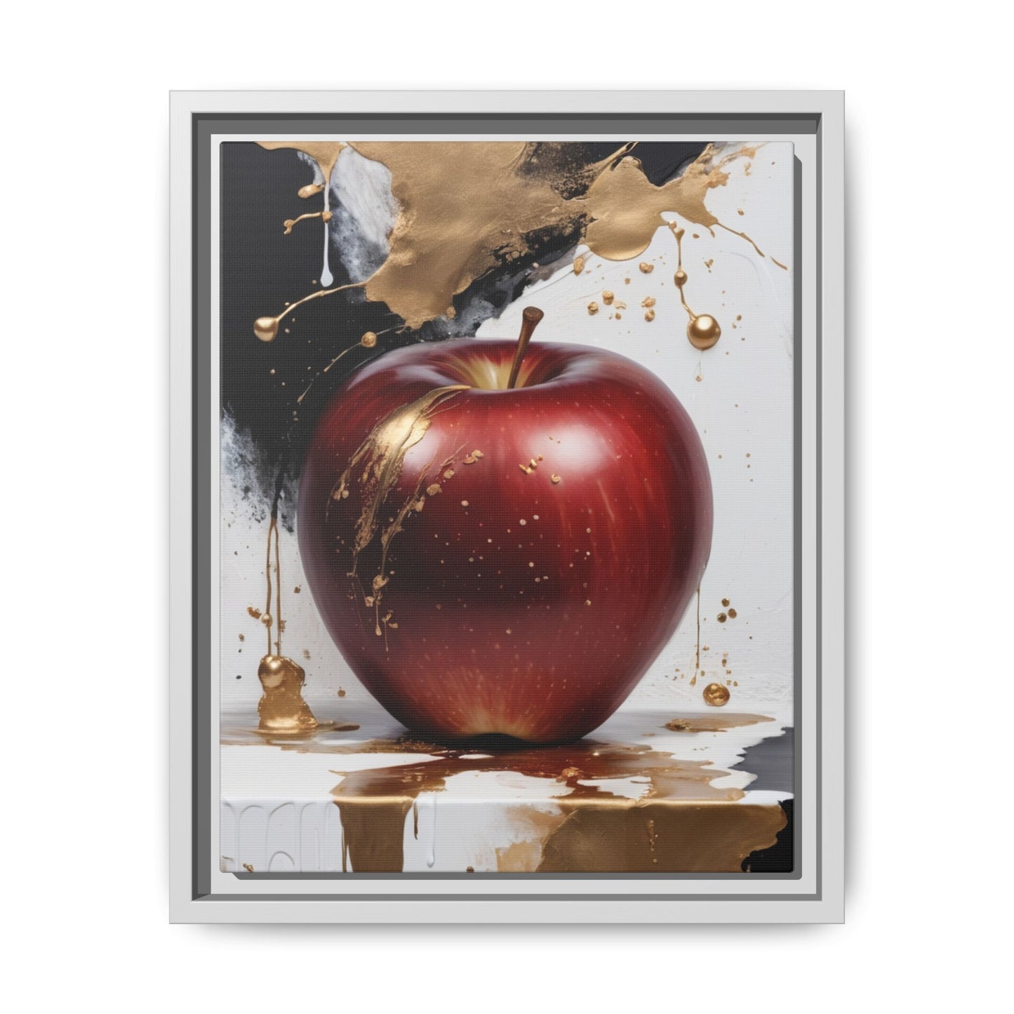 Elegant Apple Art Print - Multi-color Framed Canvas