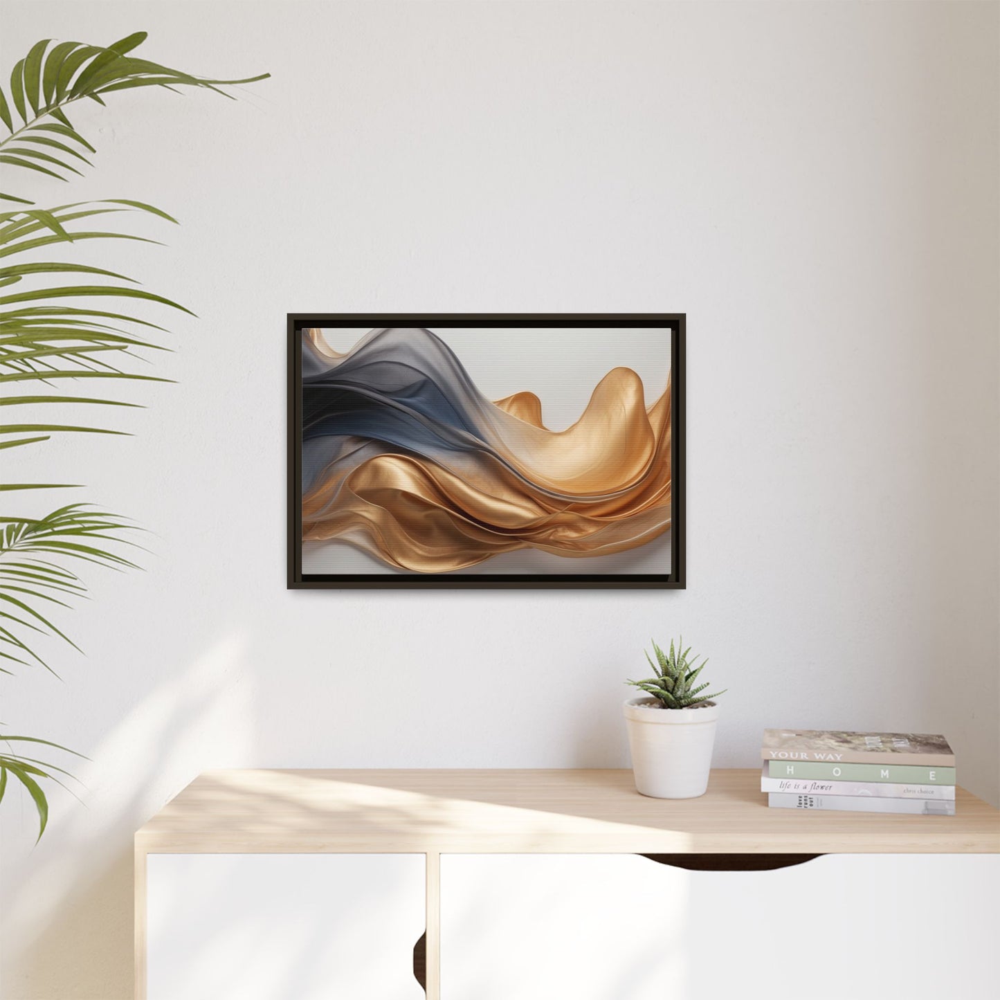Abstract Matte Canvas Art Print - Framed Multi-color Wall Decor