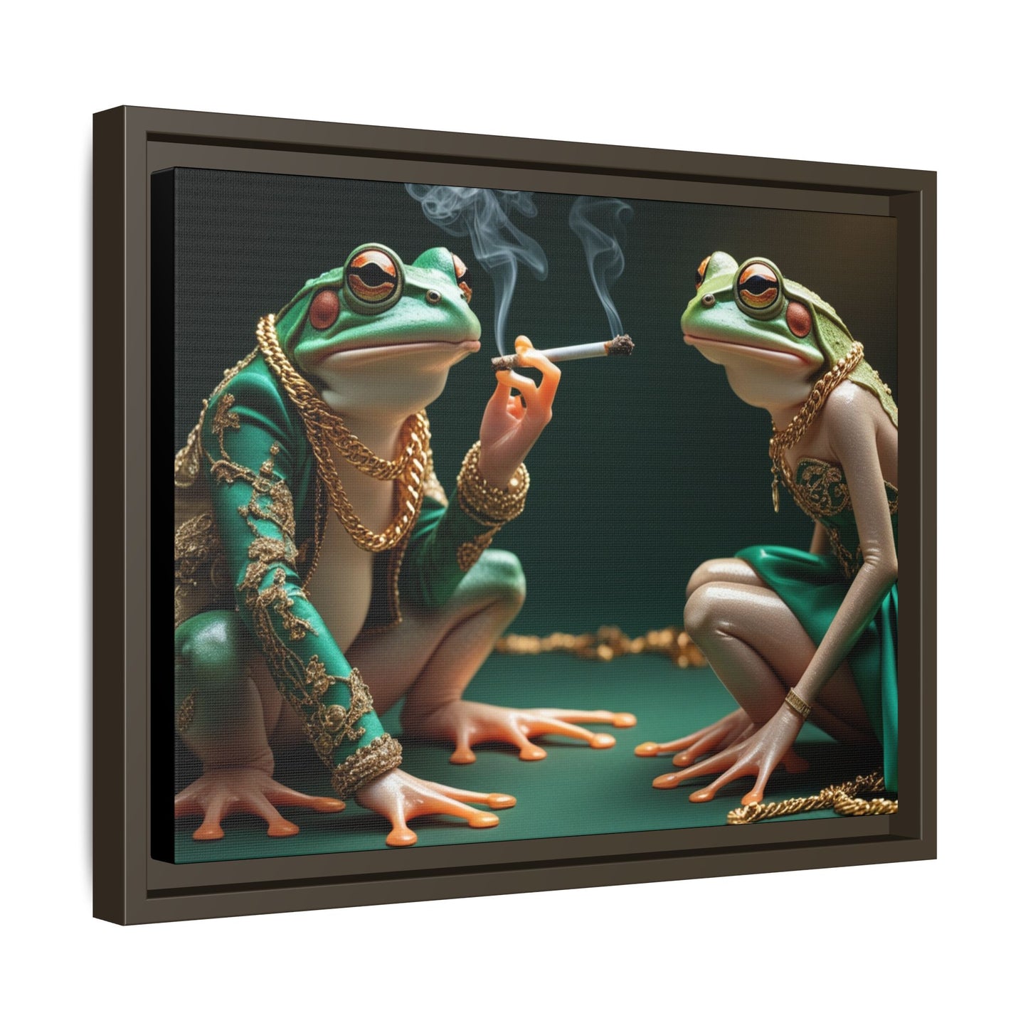Whimsical Frog Art Print - Framed Canvas for Unique Home Decor