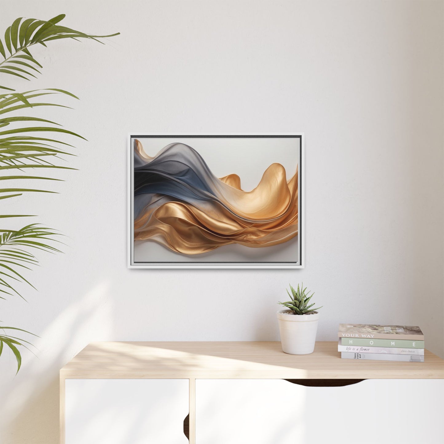 Abstract Matte Canvas Art Print - Framed Multi-color Wall Decor