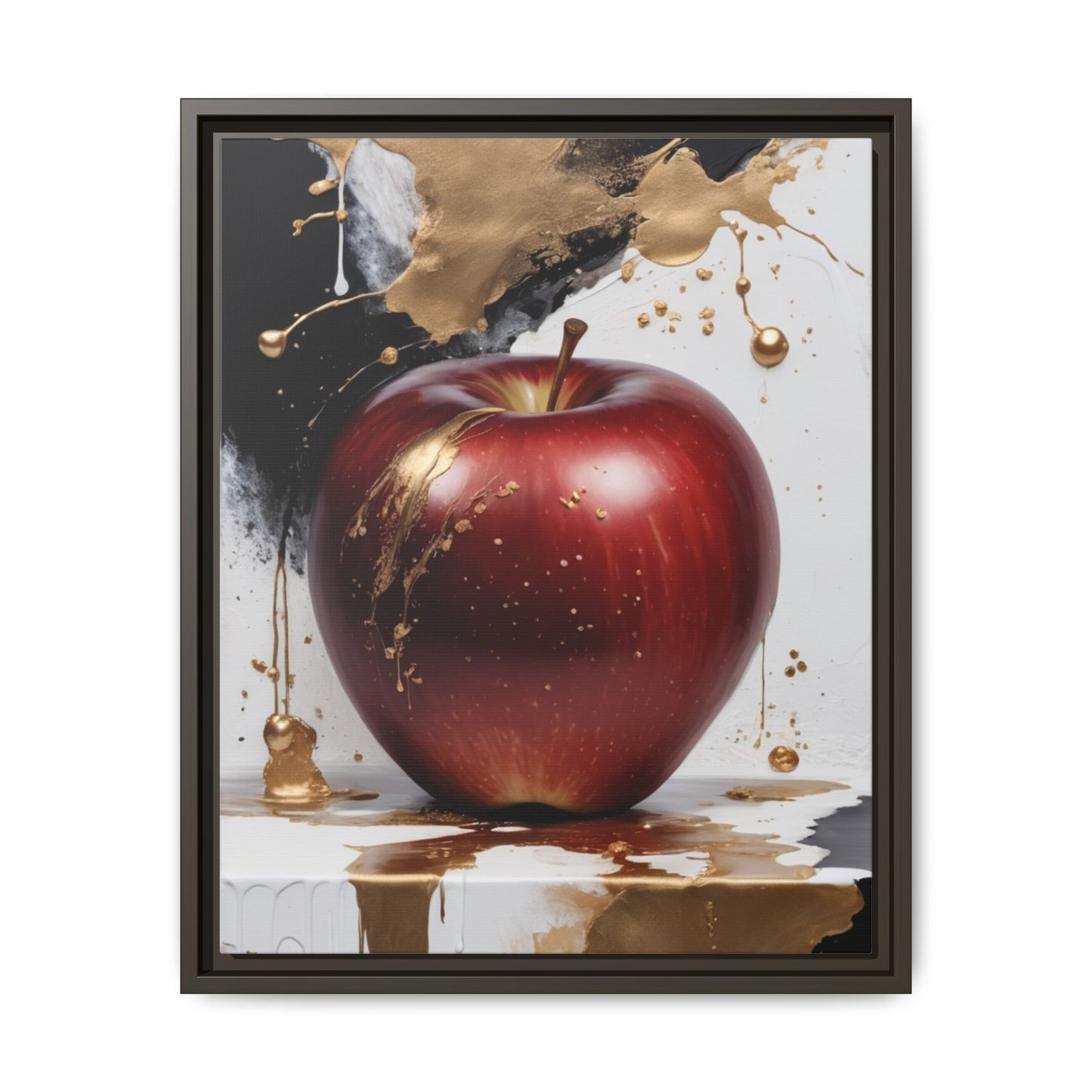 Elegant Apple Art Print - Multi-color Framed Canvas