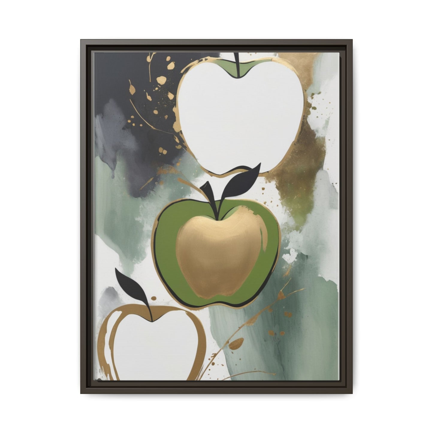 Modern Abstract Apple Canvas Art Print - Colorful Framed Wall Decor