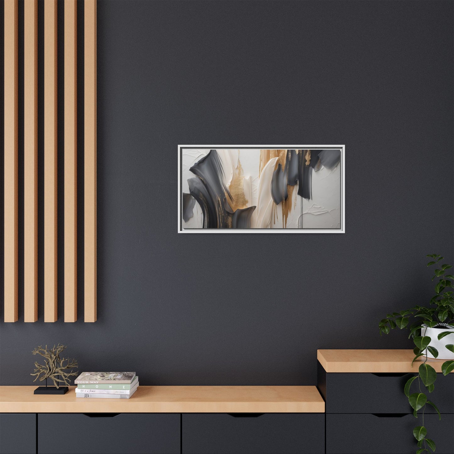 Abstract Multi-Color Framed Canvas Art - Modern Home Decor