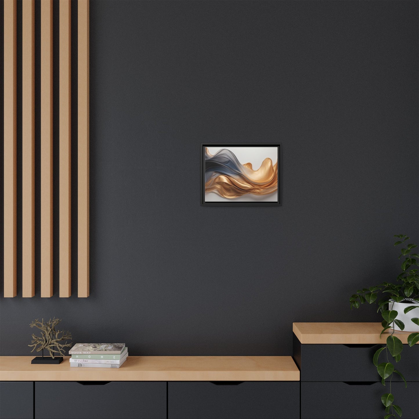 Abstract Matte Canvas Art Print - Framed Multi-color Wall Decor