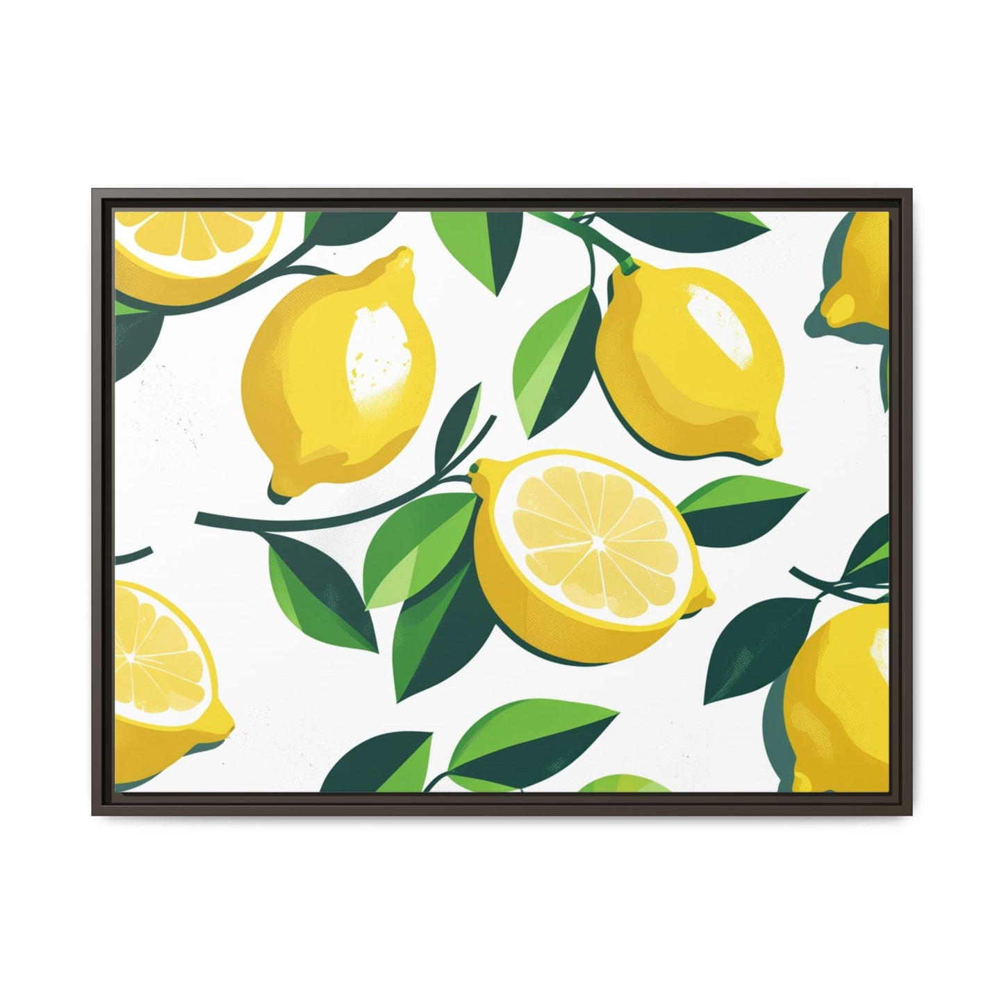 Lemon-Themed Framed Canvas Wall Art - Bright and Fresh Decor
