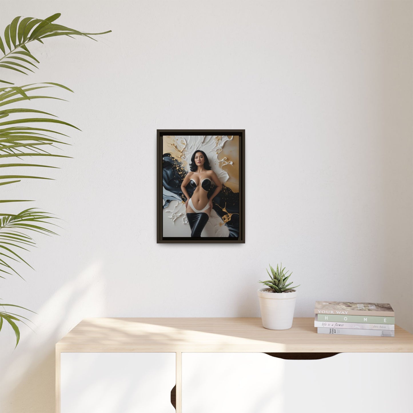Elegant Framed Canvas Art - Multi-Color Abstract Beauty