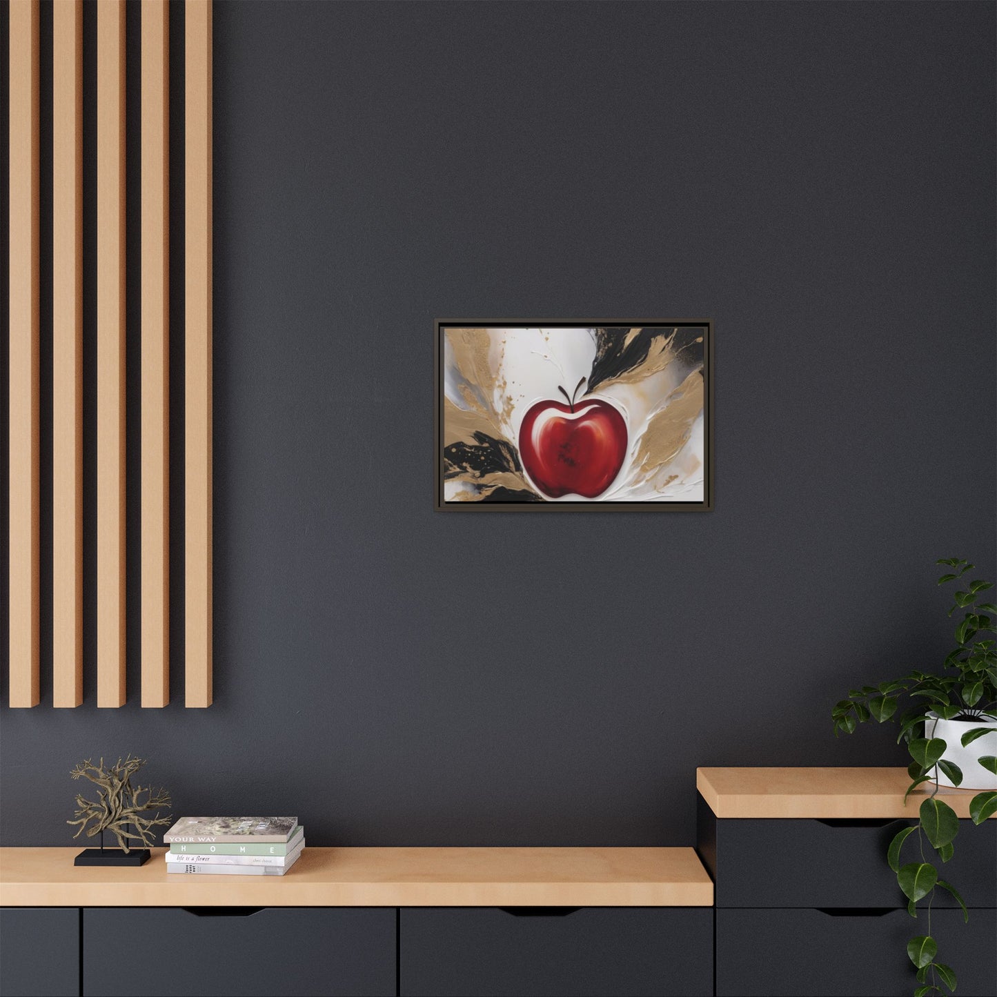 Elegant Apple Canvas Art Print - Framed Wall Decor