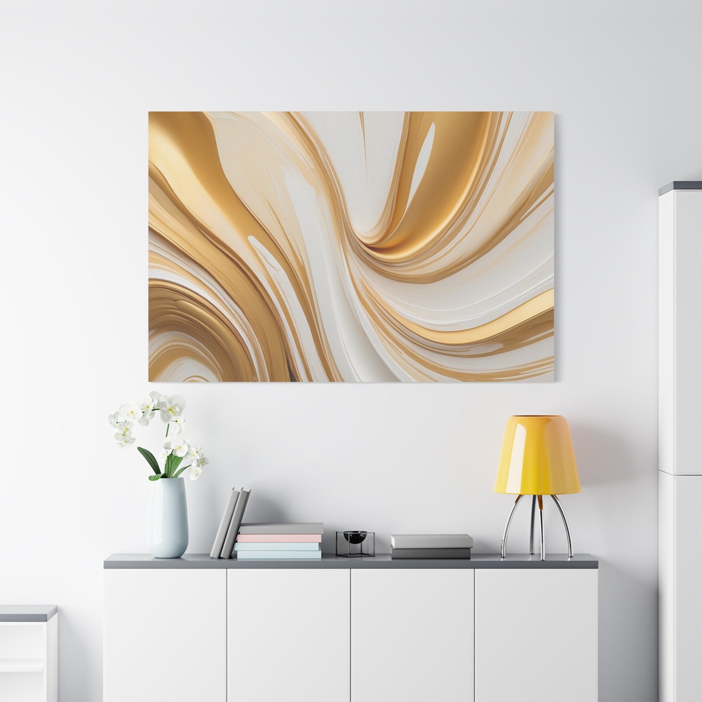 Gilded Currents – Luxe Abstract Fluid Canvas
