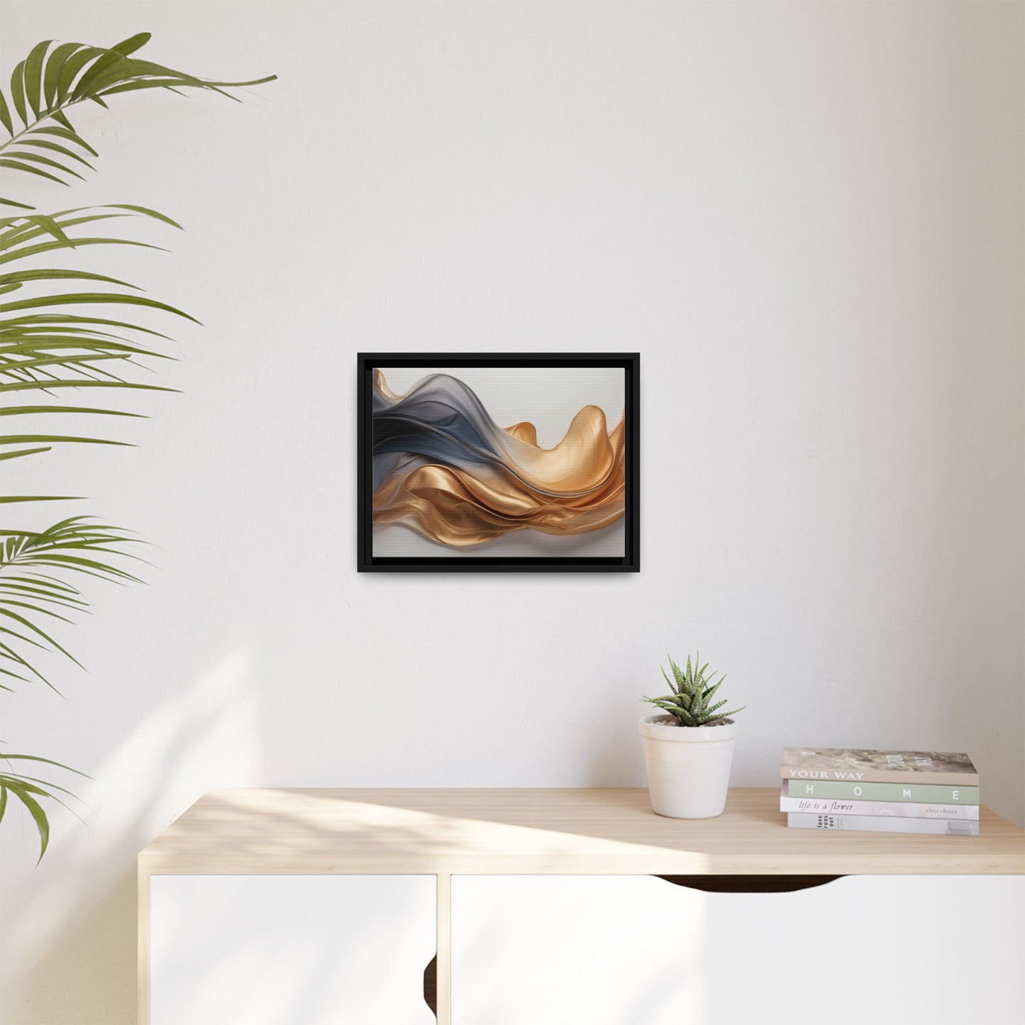 Abstract Matte Canvas Art Print - Framed Multi-color Wall Decor