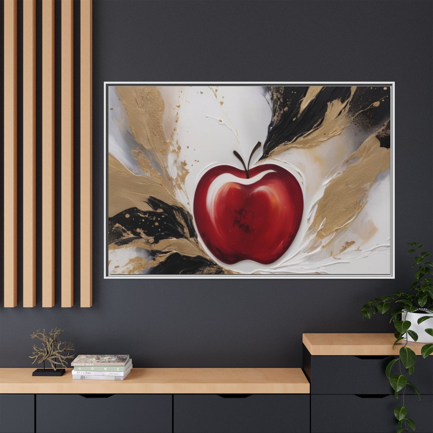 Elegant Apple Canvas Art Print - Framed Wall Decor
