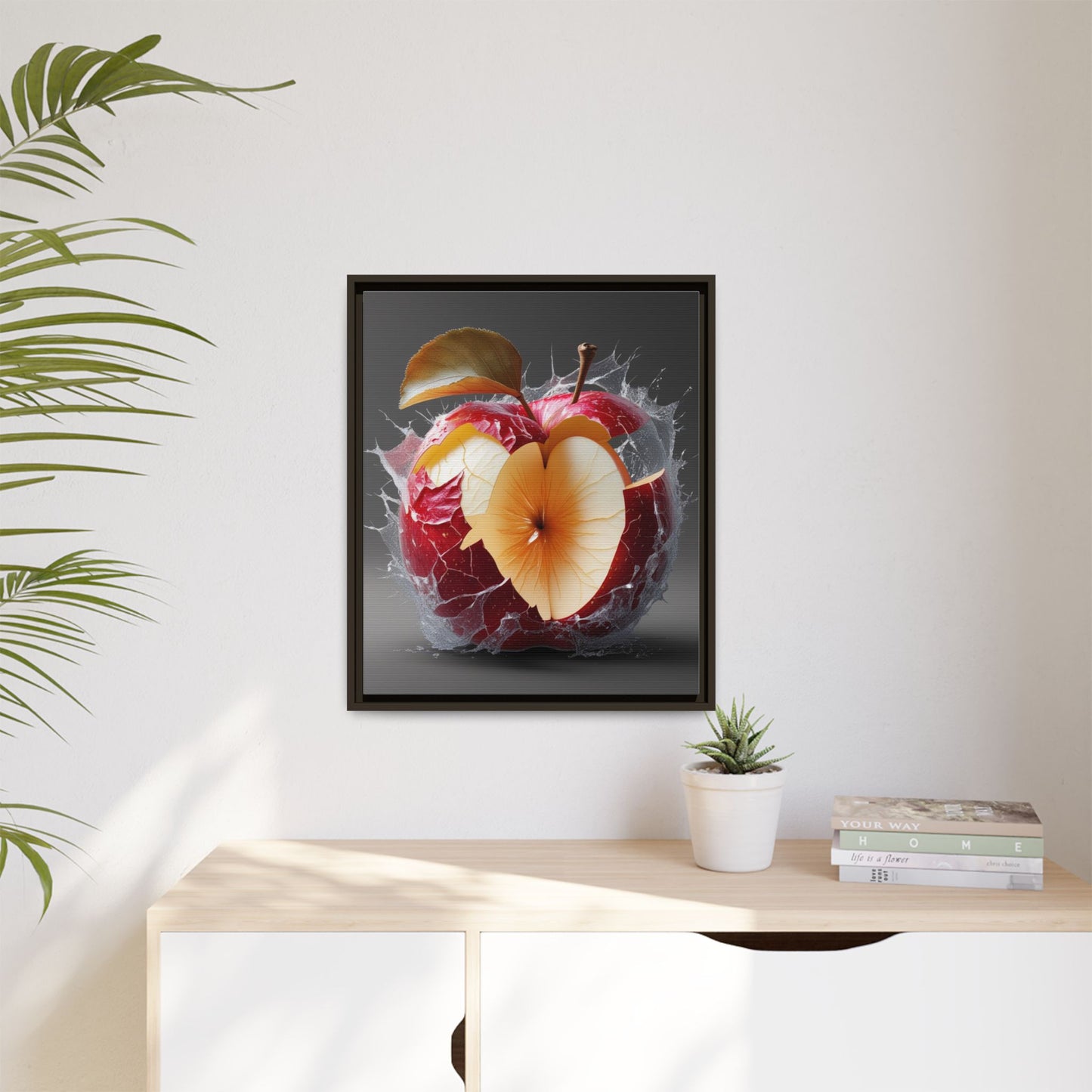 Framed Matte Canvas - Cracked Apple Art - Unique Home Decor
