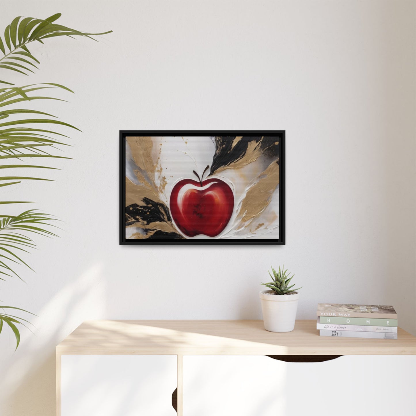 Elegant Apple Canvas Art Print - Framed Wall Decor