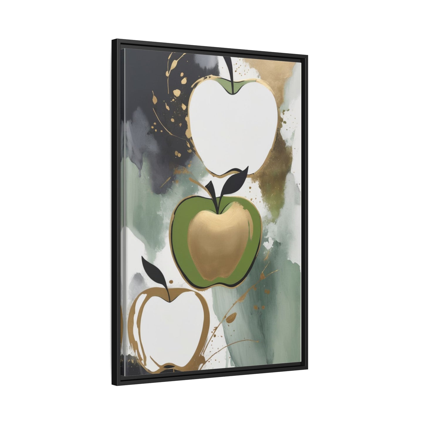 Modern Abstract Apple Canvas Art Print - Colorful Framed Wall Decor