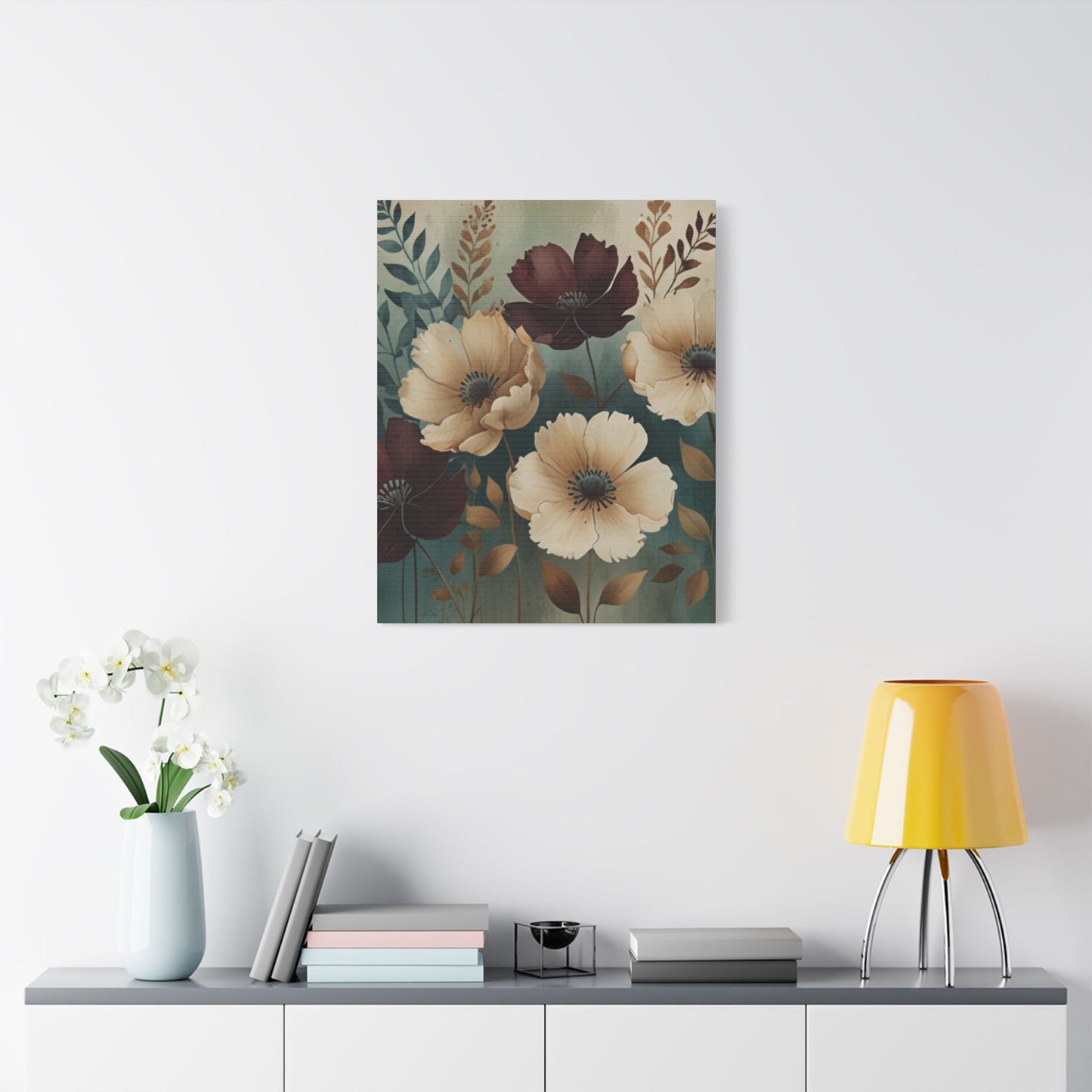 Floral Satin Canvas Art | Nature-Inspired Wall Décor
