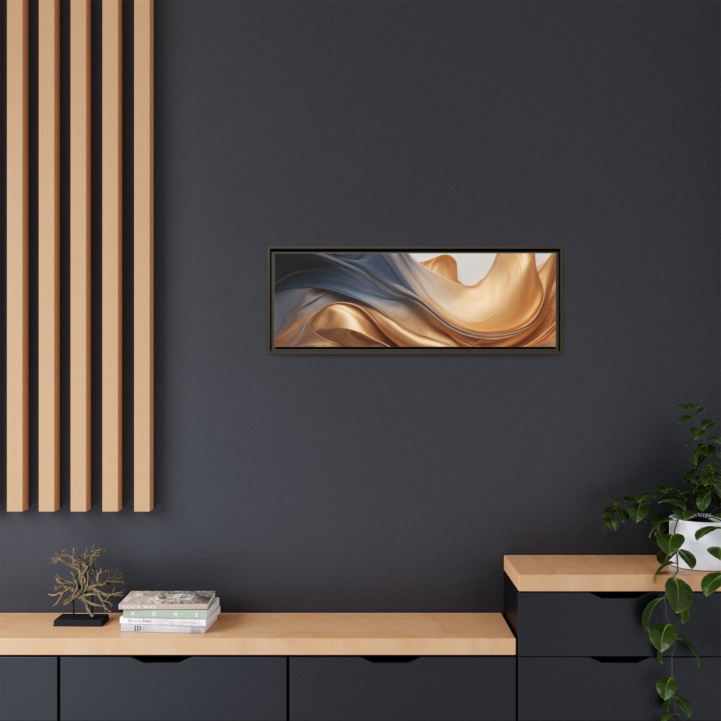Abstract Matte Canvas Art Print - Framed Multi-color Wall Decor