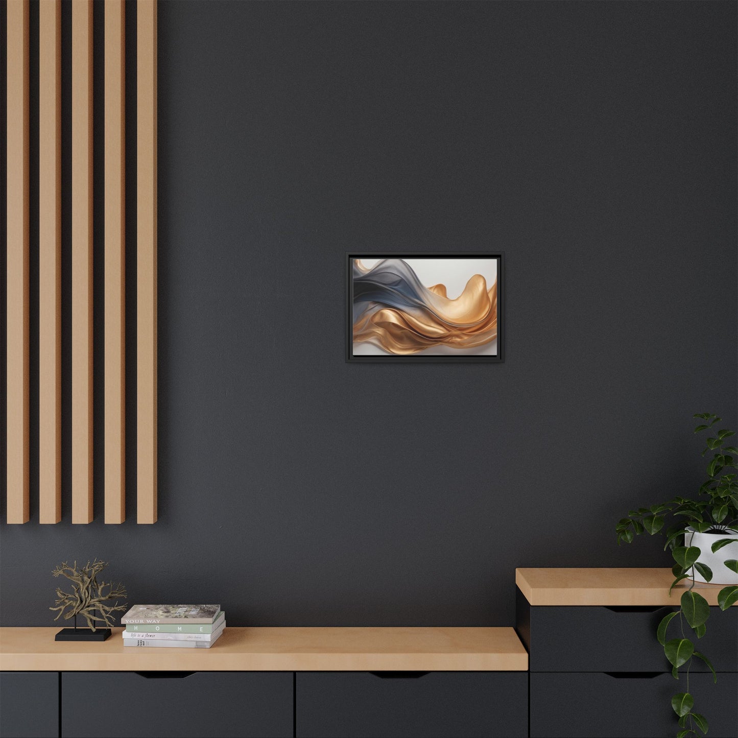 Abstract Matte Canvas Art Print - Framed Multi-color Wall Decor