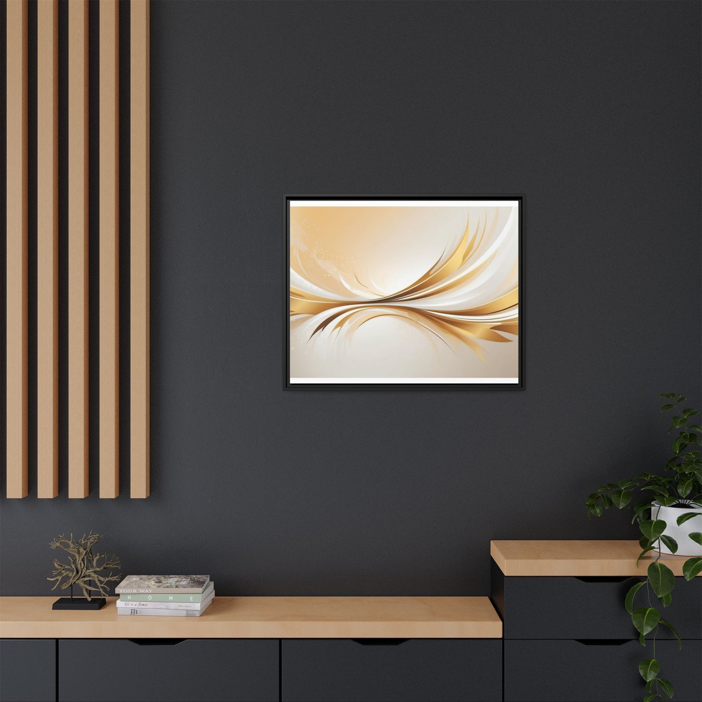 Modern Abstract Wall Art - Framed Matte Canvas Decor