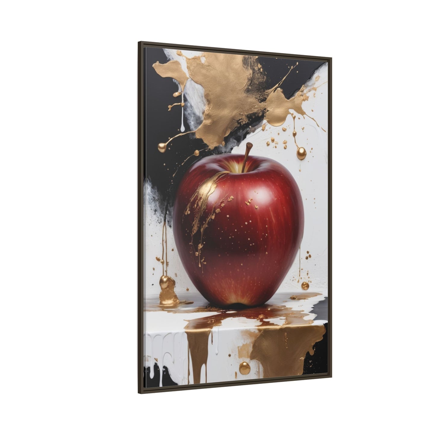 Elegant Apple Art Print - Multi-color Framed Canvas