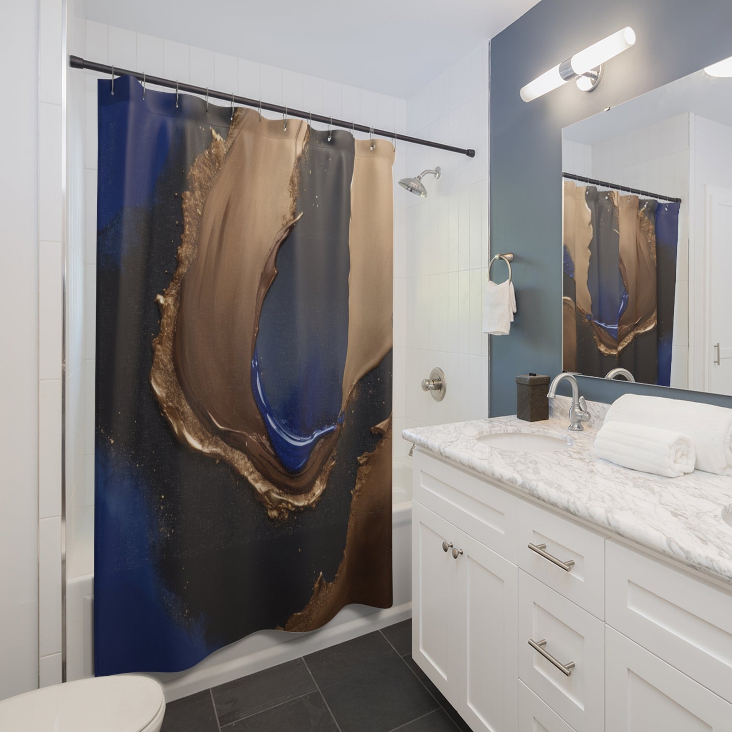 Elegant Abstract Shower Curtain - Luxurious Bathroom Decor