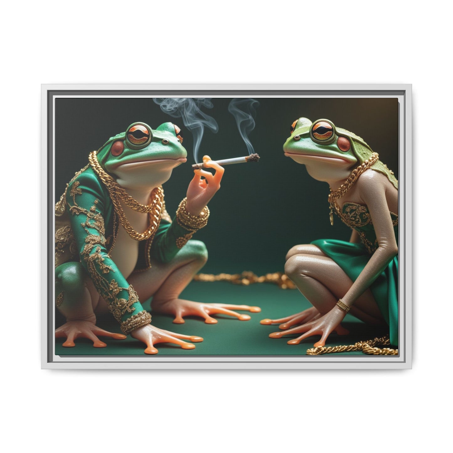 Whimsical Frog Art Print - Framed Canvas for Unique Home Decor