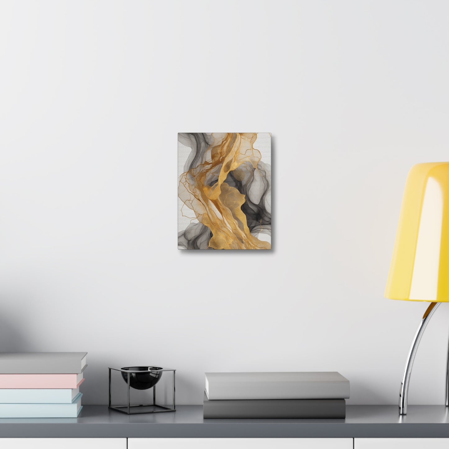 Elegant Abstract Canvas Art - Gold and Black Wall Decor
