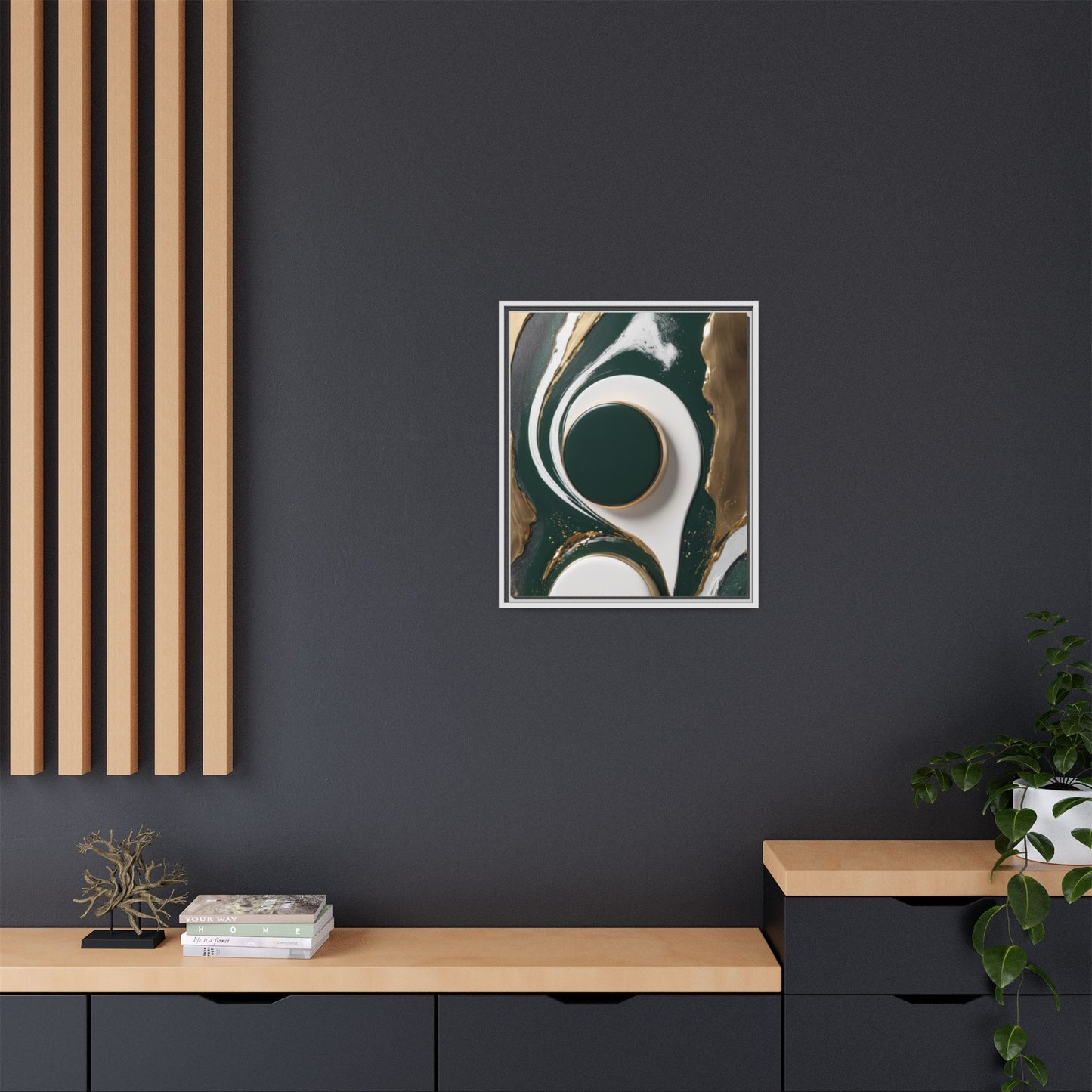 Elegant Abstract Framed Canvas Art - Modern Multi-Color Home Decor