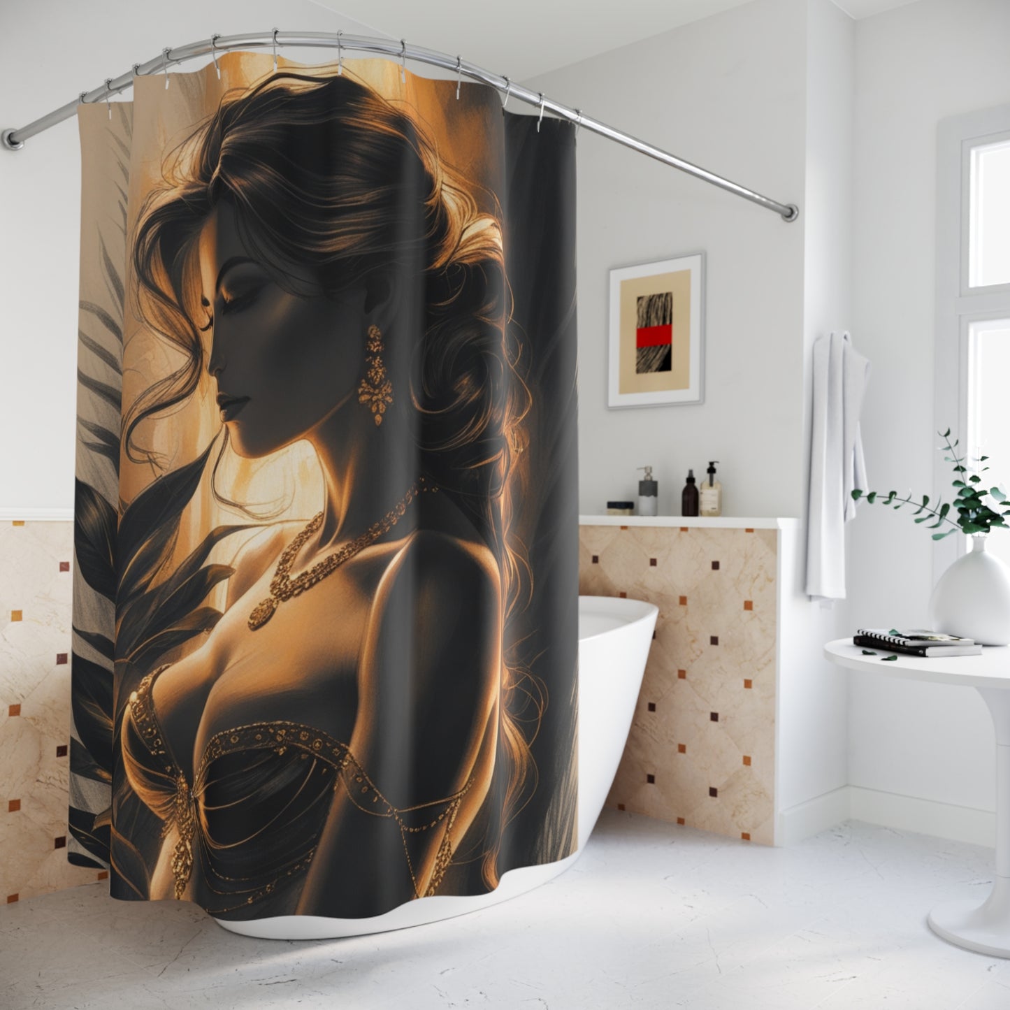 Elegant Silhouette Shower Curtain - Bohemian Home Decor