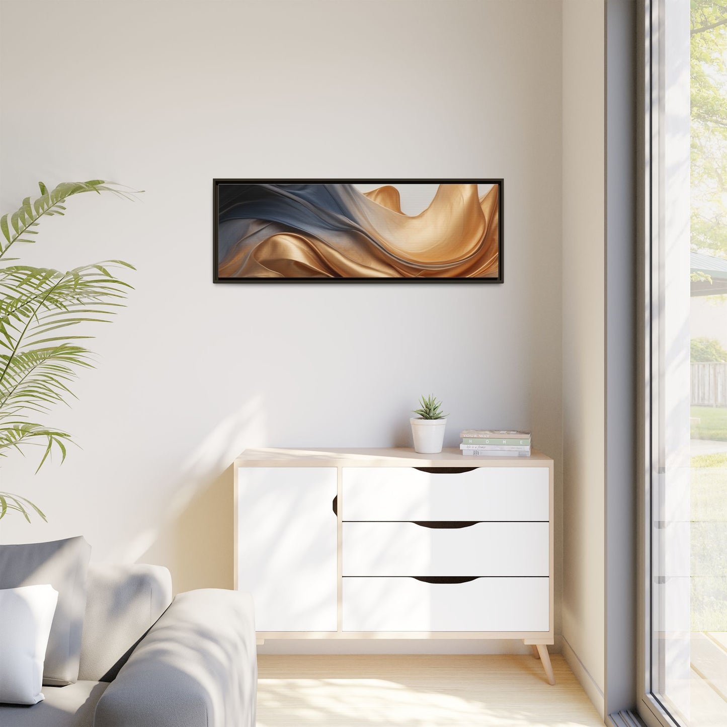 Abstract Matte Canvas Art Print - Framed Multi-color Wall Decor