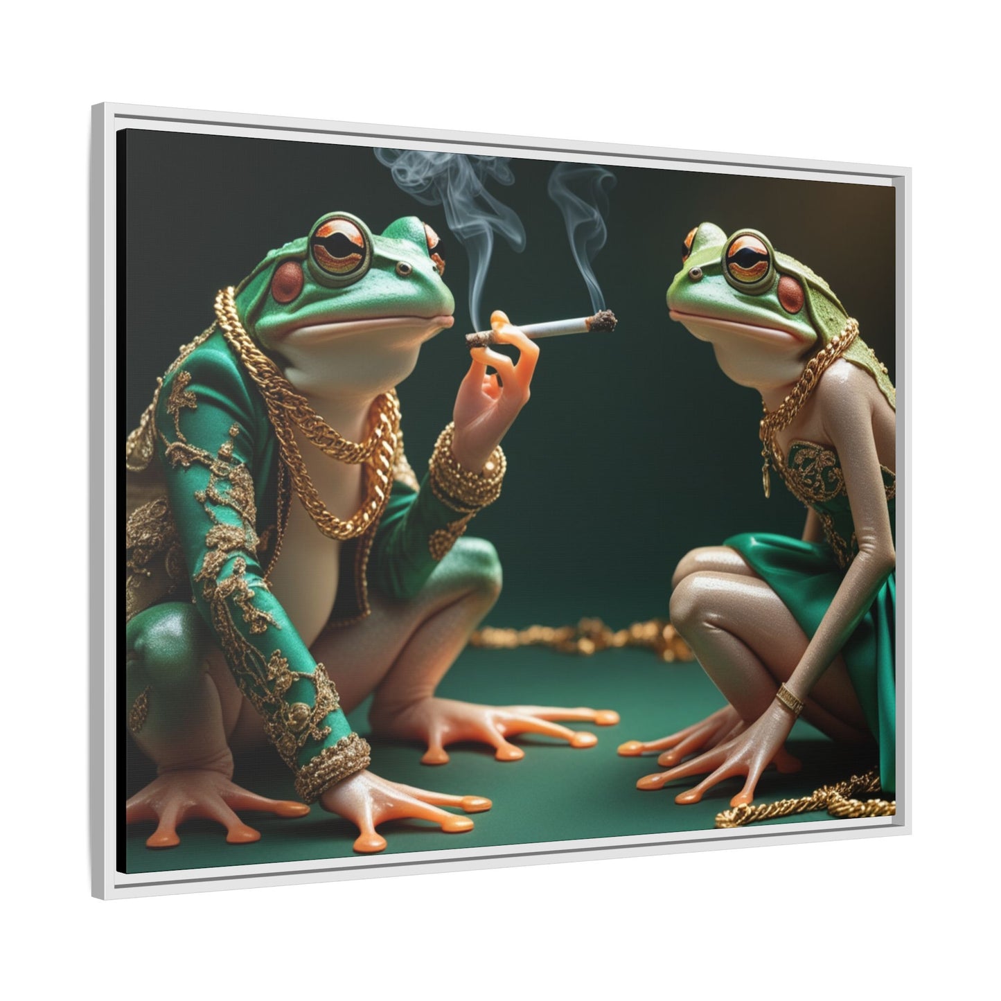 Whimsical Frog Art Print - Framed Canvas for Unique Home Decor