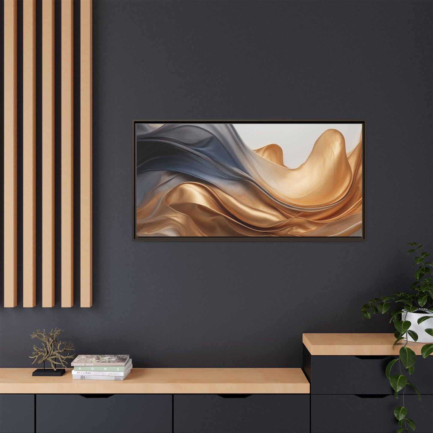 Abstract Matte Canvas Art Print - Framed Multi-color Wall Decor