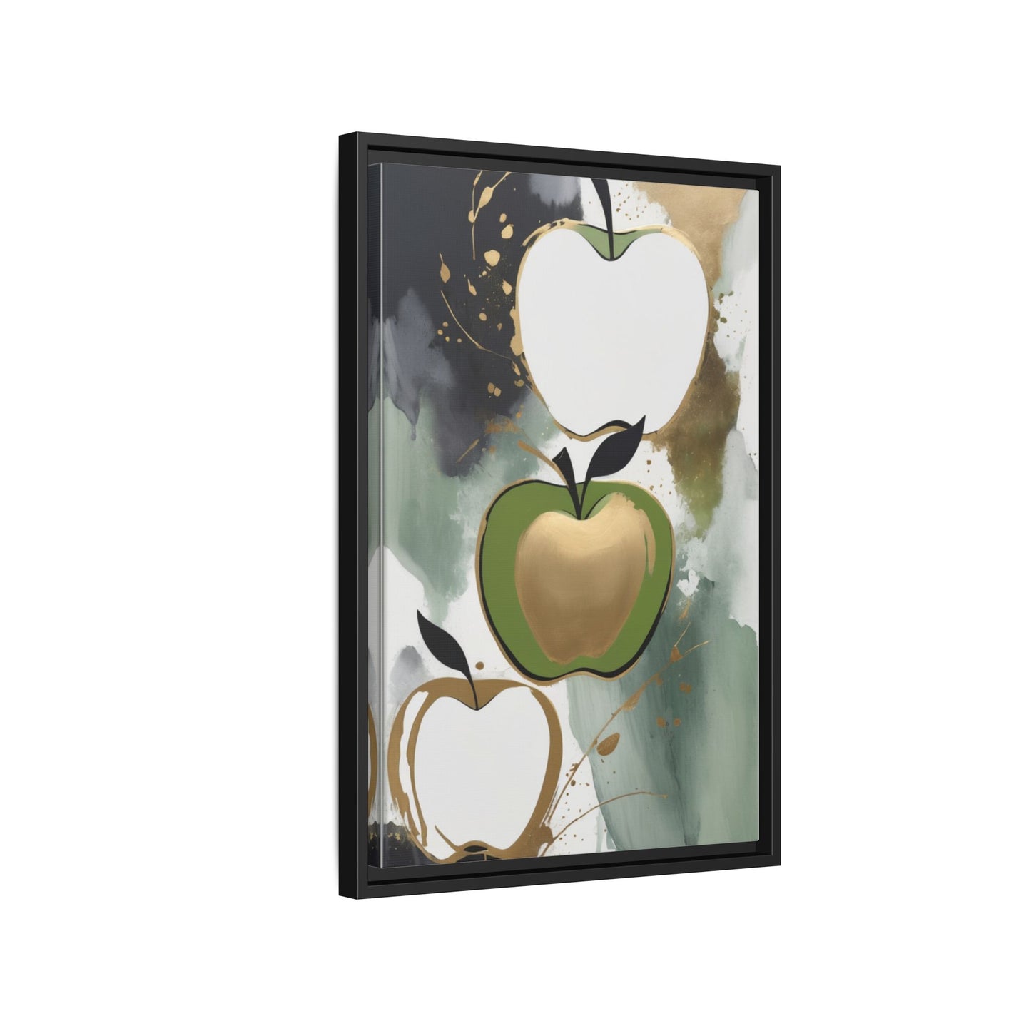 Modern Abstract Apple Canvas Art Print - Colorful Framed Wall Decor