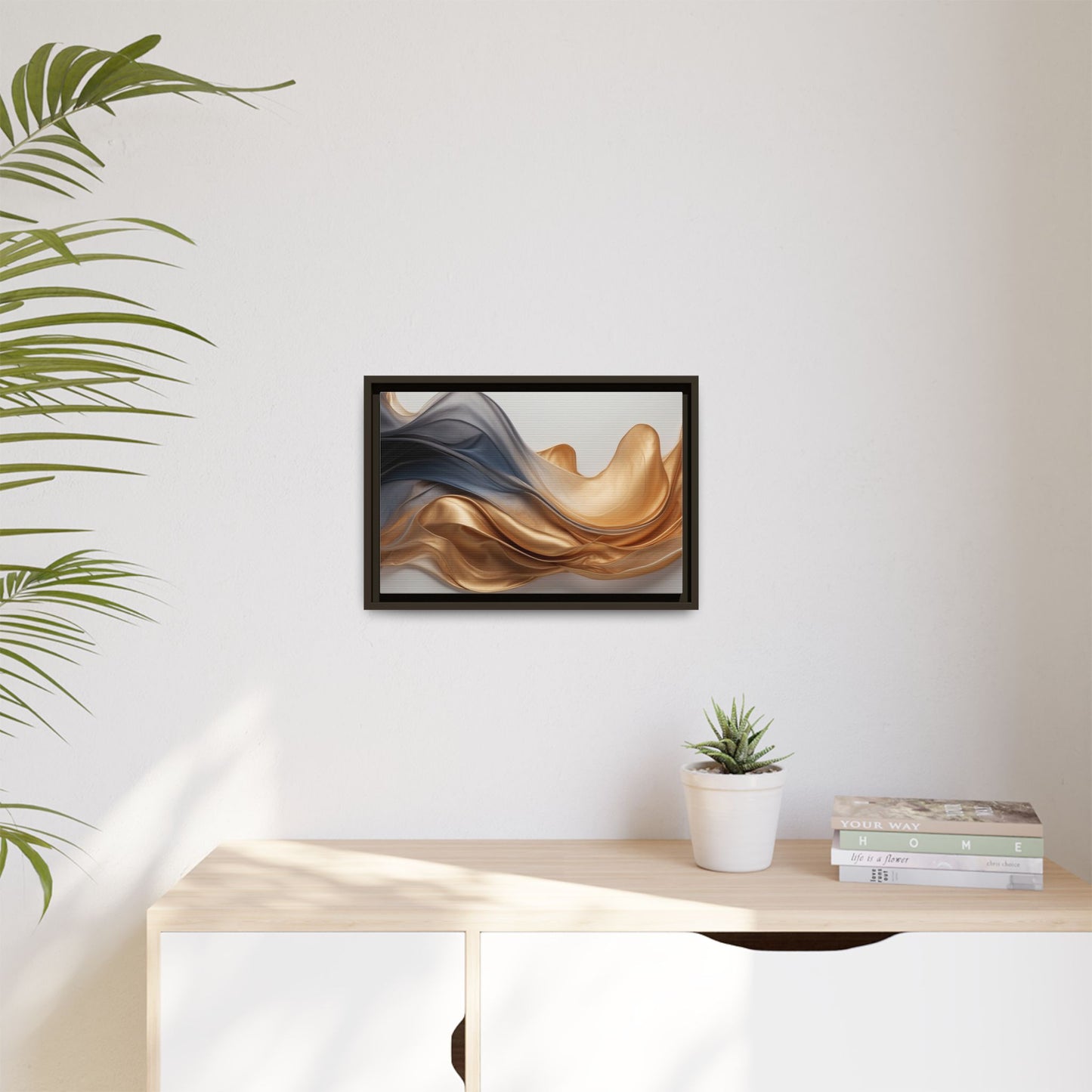 Abstract Matte Canvas Art Print - Framed Multi-color Wall Decor