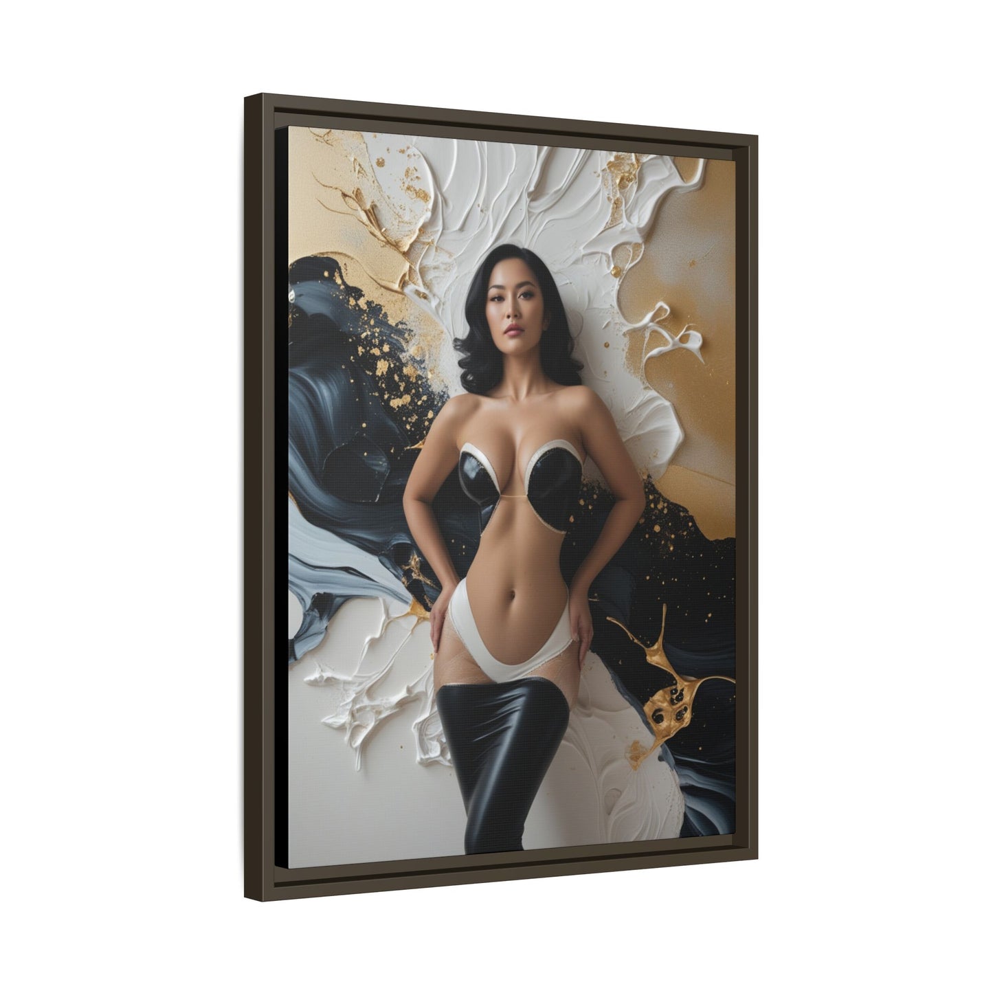 Elegant Framed Canvas Art - Multi-Color Abstract Beauty