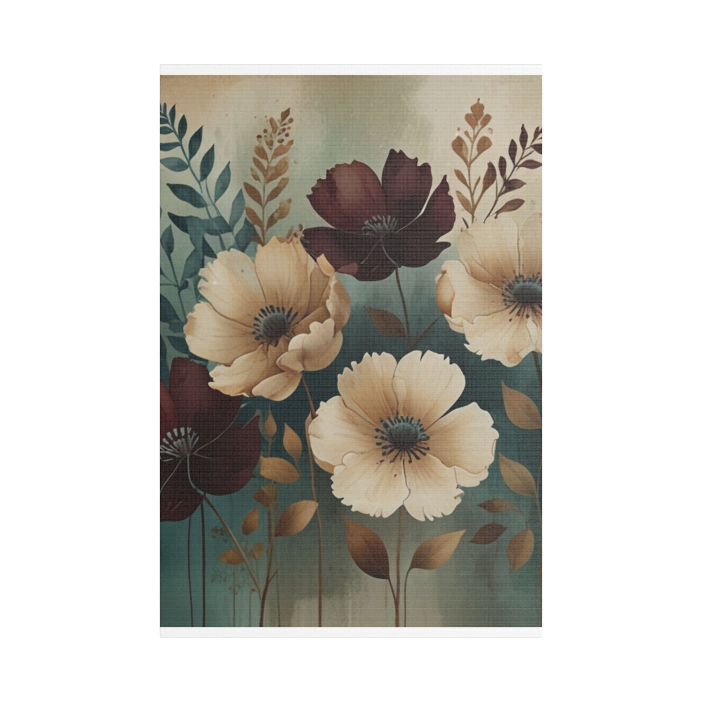 Floral Satin Canvas Art | Nature-Inspired Wall Décor