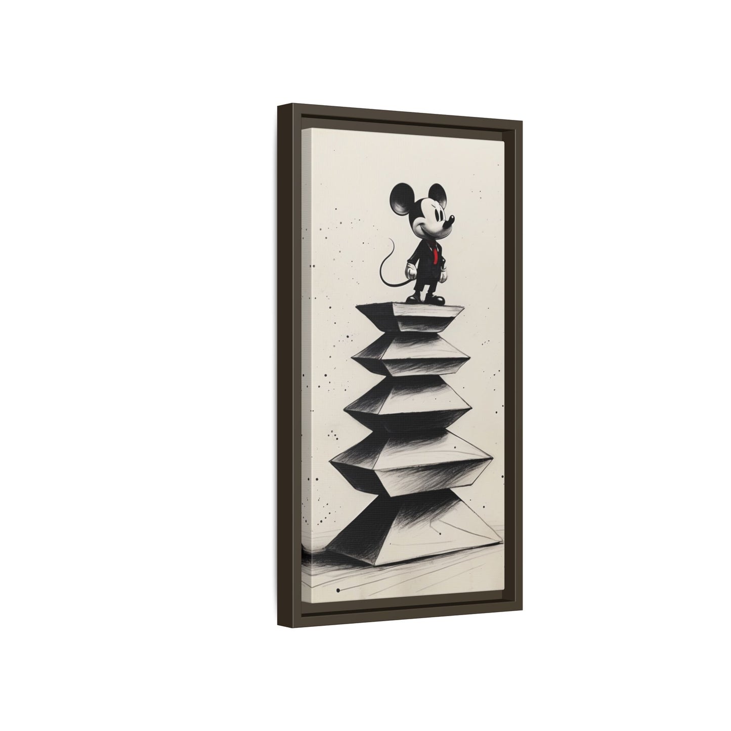 Framed Matte Canvas Art - Playful Retro Mickey Mouse Design