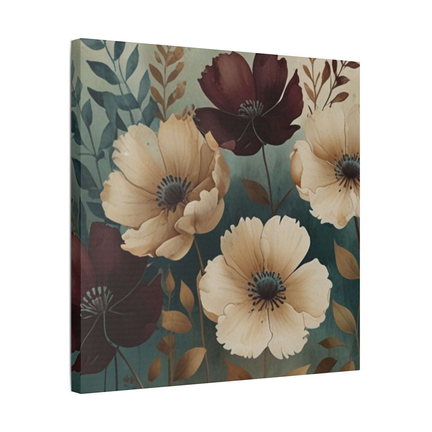 Floral Satin Canvas Art | Nature-Inspired Wall Décor