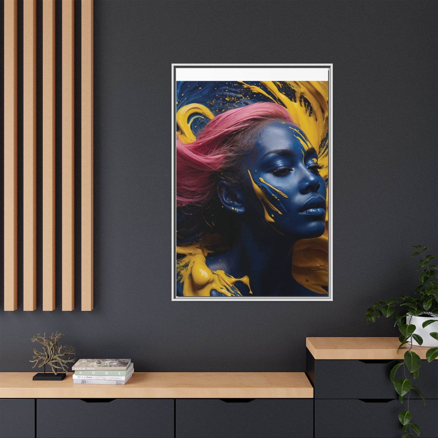 Vibrant Abstract Art Print - Multicolor Framed Canvas Wall Decor