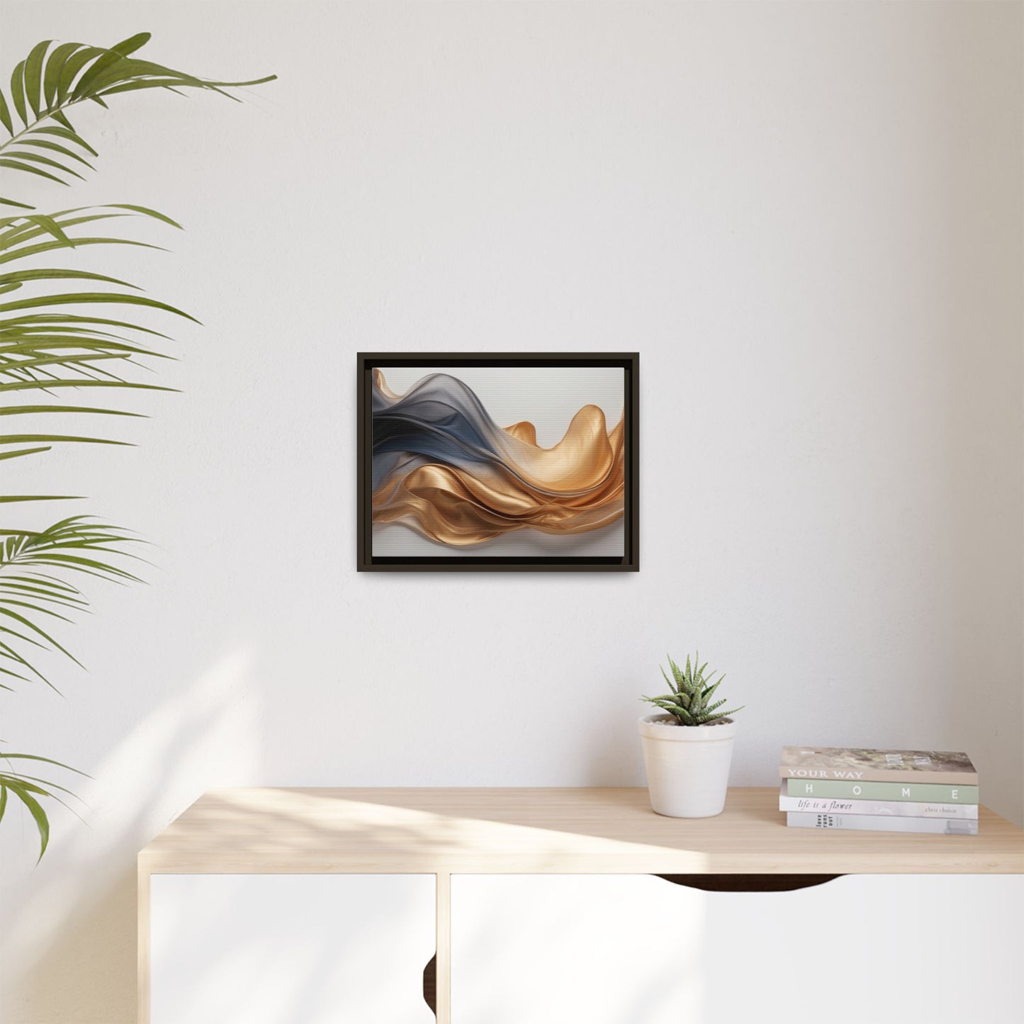 Abstract Matte Canvas Art Print - Framed Multi-color Wall Decor